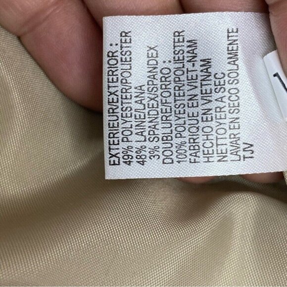 Tahari ASL Women’s Tan White Striped Two Button Business Career Blazer 10/C39 - Picture 8 of 11